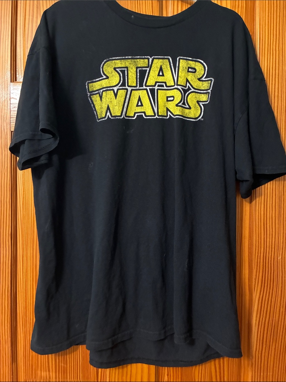 Star Wars T Shirt Mens 2XL Black Classic Gold Logo